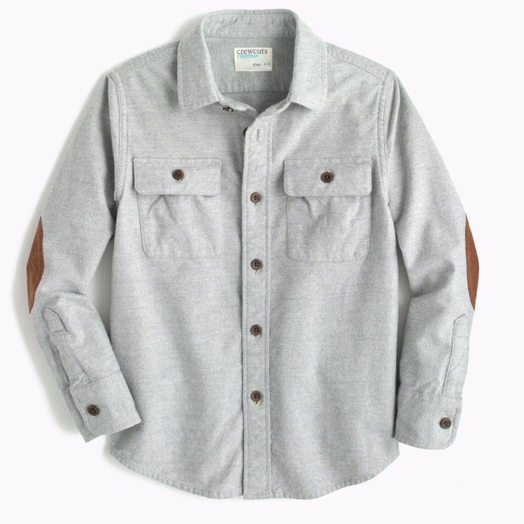 Crew Cuts Everyday Flannel Shirt With Elbow Patches
